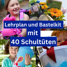 Load image into Gallery viewer, Die Schultüte - ein süßer Brauch: Bastelkit und Lehrplan (40 Schultüten)