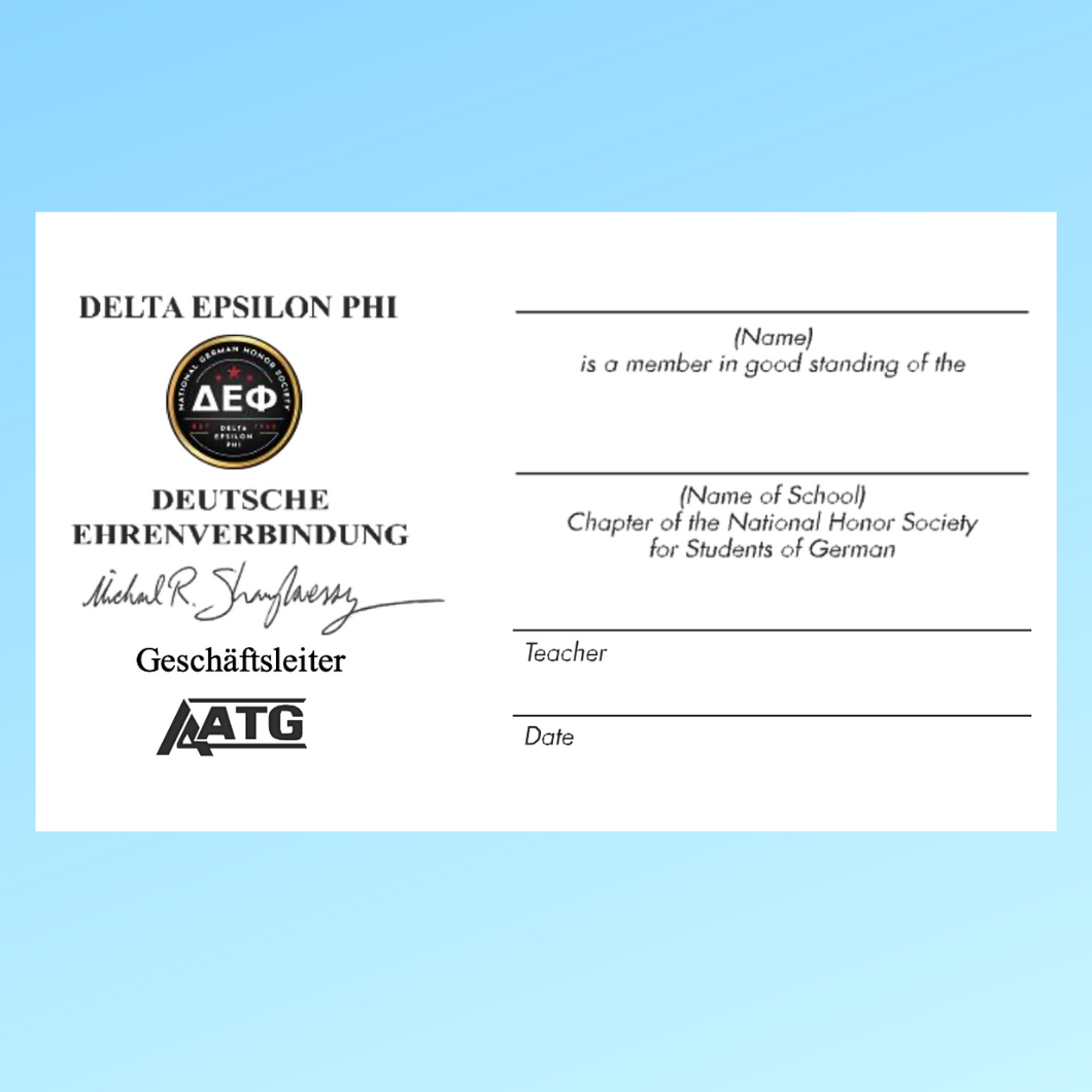 Delta Epsilon Phi Membership Card